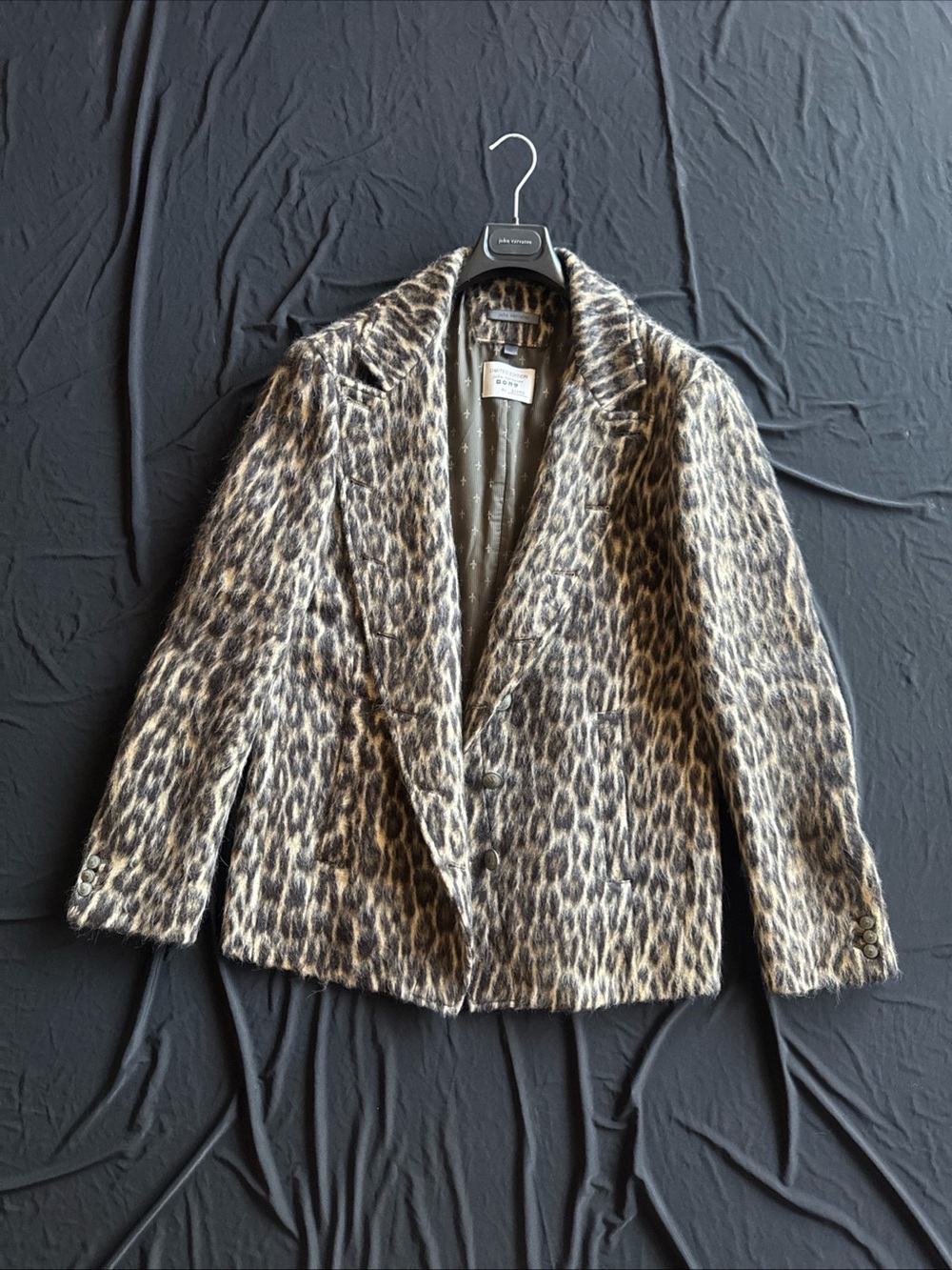 Leopard Print Blazer Jacket - Neutral Tones